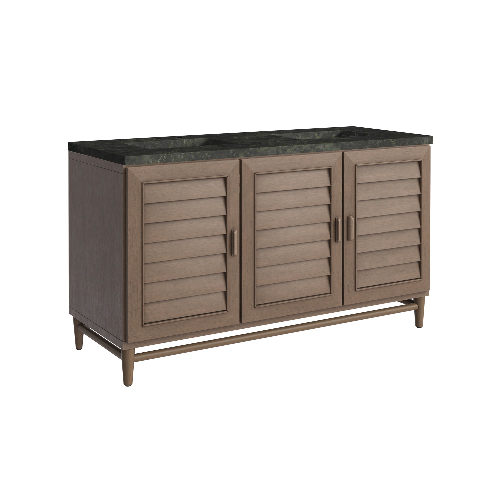 Renovate for Less Atlanta Portland 60" Double Vanity, Whitewashed Walnut, w/ 3 CM Phantome Eclos Top