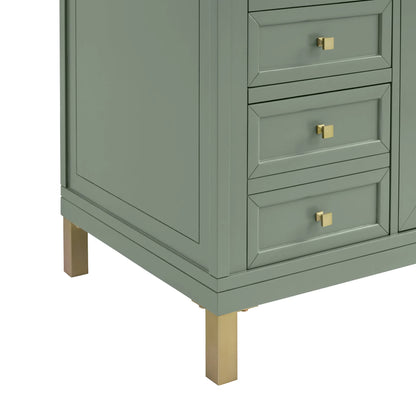 Chicago 60" Double Vanity, Smokey Celadon, w/ 3 CM Phantome Eclos Top