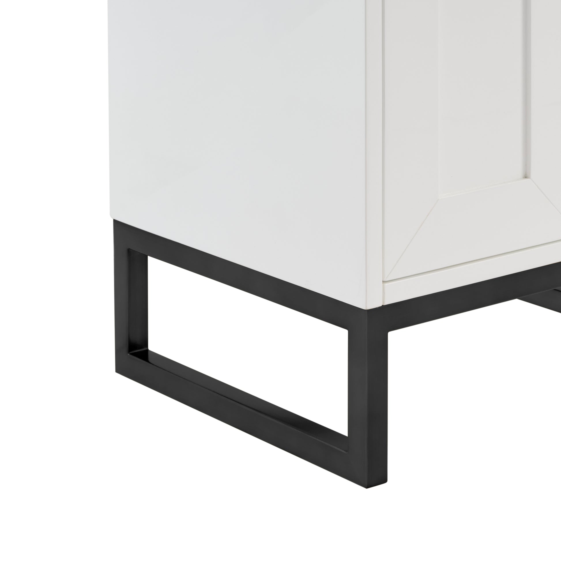 Renovate for Less Atlanta Chianti 24" Single Cabinet, Glossy White, Matte Black
