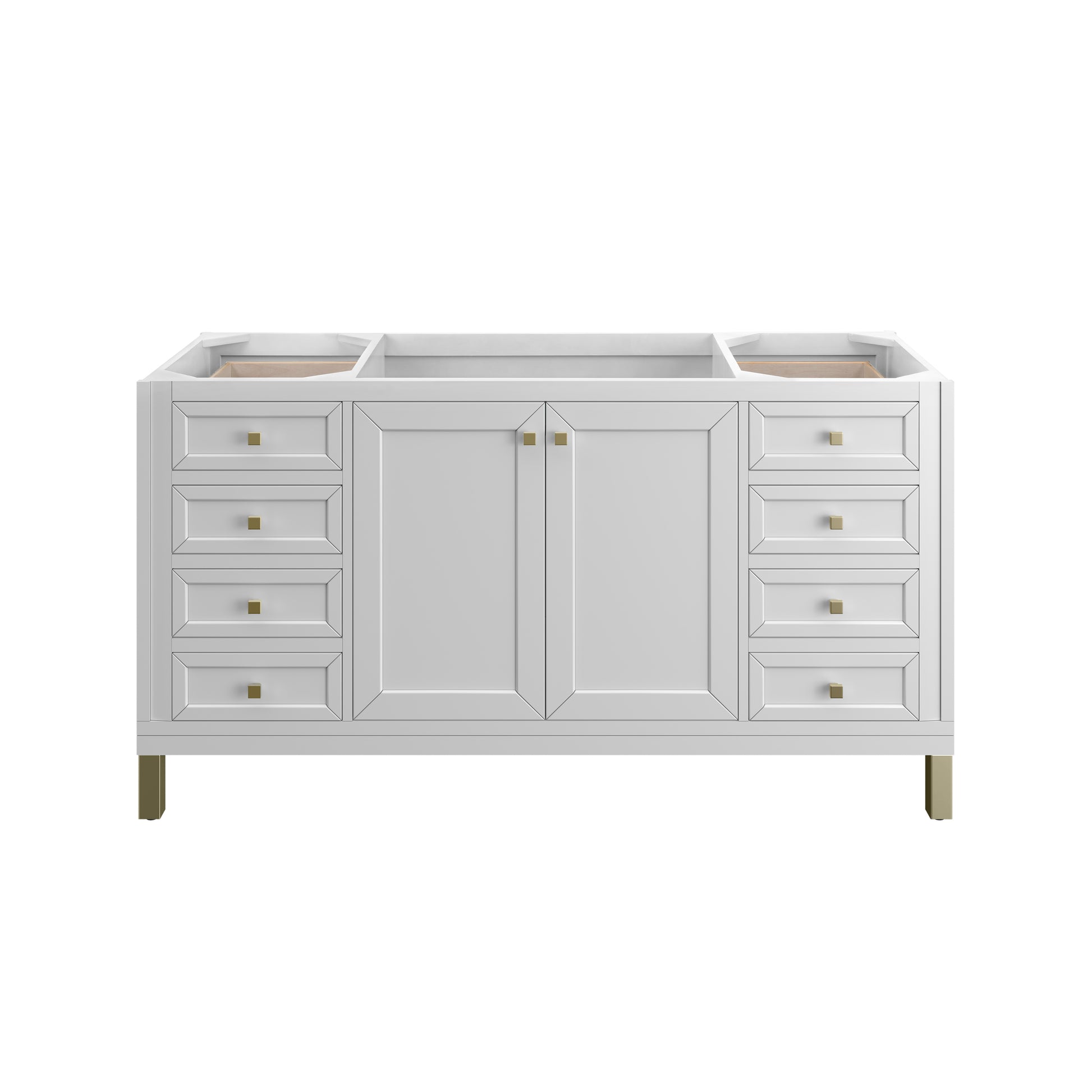 Renovate for Less Atlanta Chicago 60" Single Vanity, Glossy White, w/ Single Hole 3CM White Zeus Silestone® Top & Backsplash