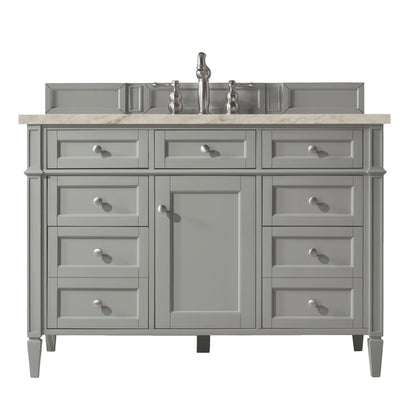 Brittany 48" Single Vanity, Urban Gray, w/ 3 CM Tajnar Eclos Top w/FreePower Wireless Charger