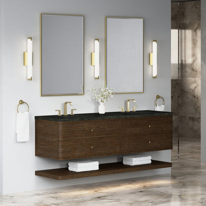 Renovate for Less Atlanta Allamari 72" Double Vanity, Sable w/ 3 CM Phantome Eclos Top