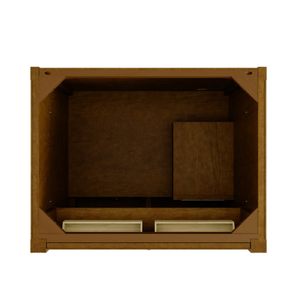 Renovate for Less Atlanta Bellshire 30" Single Vanity, Honey Oak w/ 3 CM Eternal Jasmine Pearl Silestone Top