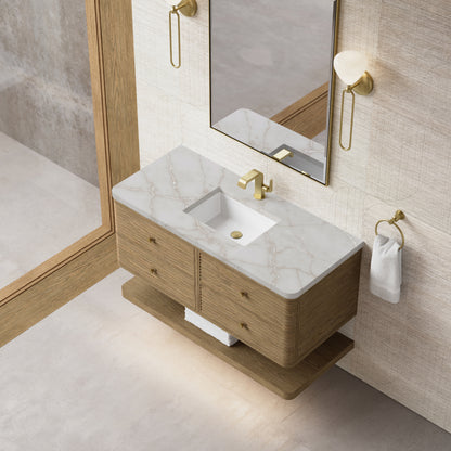 Renovate for Less Atlanta Allamari 48" Single Vanity, Dune Mist w/ 3 CM Victorian Silver Silestone Top