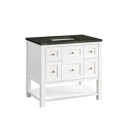 Renovate for Less Atlanta Breckenridge 36" Single Vanity, Bright White, w/ 3 CM Phantome Eclos Top