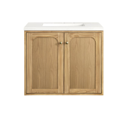 Renovate for Less Atlanta Laurent 30" Single Vanity, Light Natural Oak w/ 3 CM White Zeus Top