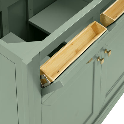 Renovate for Less Atlanta Chicago 36" Single Vanity, Smokey Celadon, w/ 3 CM Siberian Silestone Top