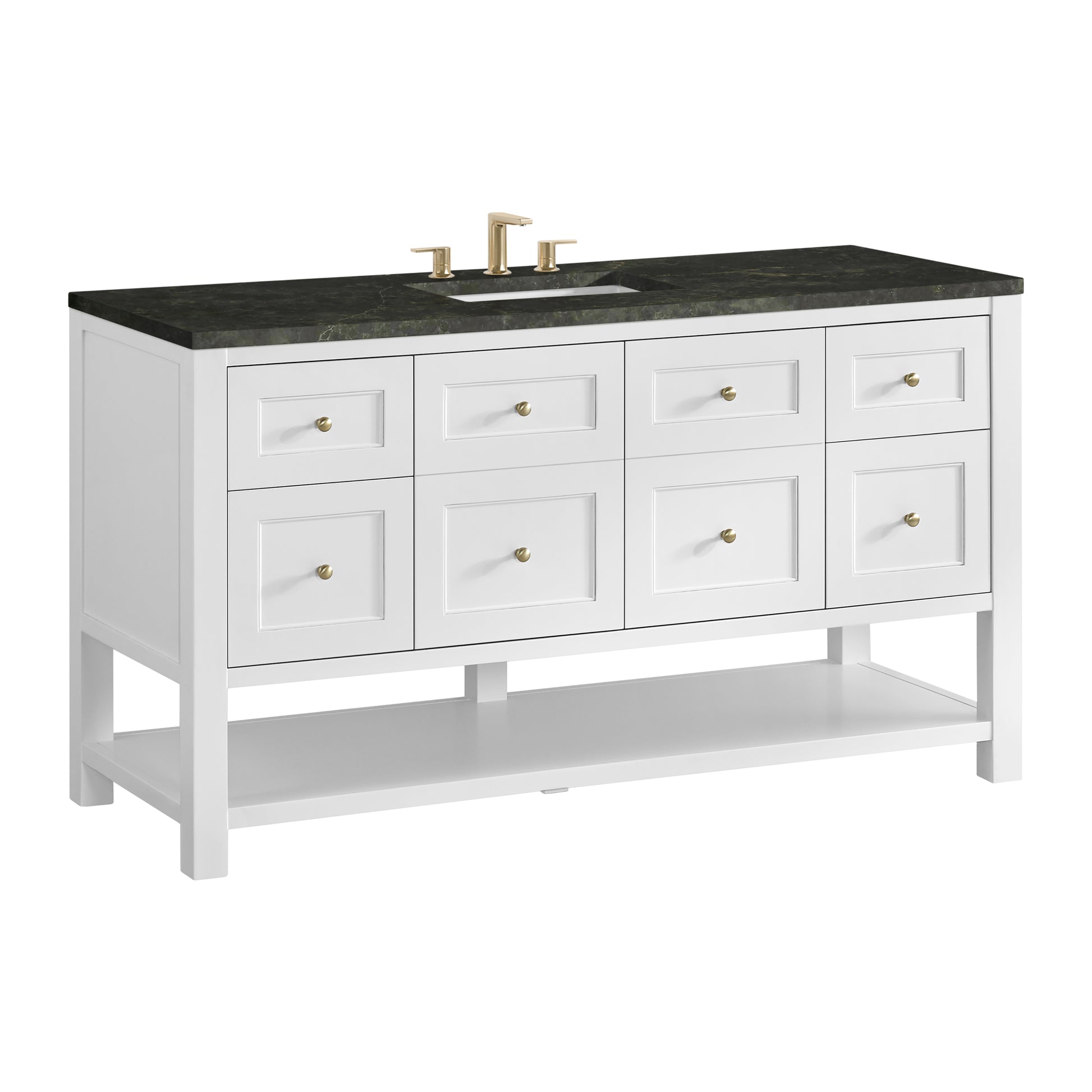 Renovate for Less Atlanta Breckenridge 60" Single Vanity, Bright White, w/ 3 CM Phantome Eclos Top