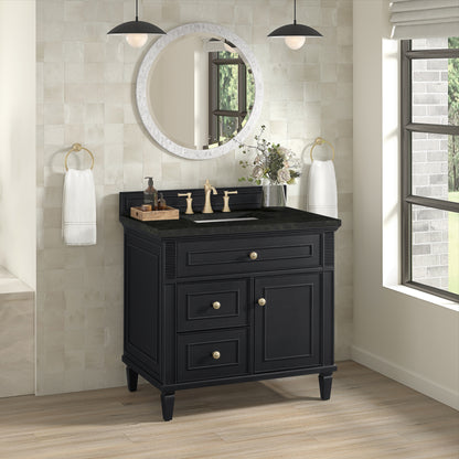 Renovate for Less Atlanta Lorelai 36" Single Vanity, Black Onyx, w/ 3 CM Phantome Eclos Top
