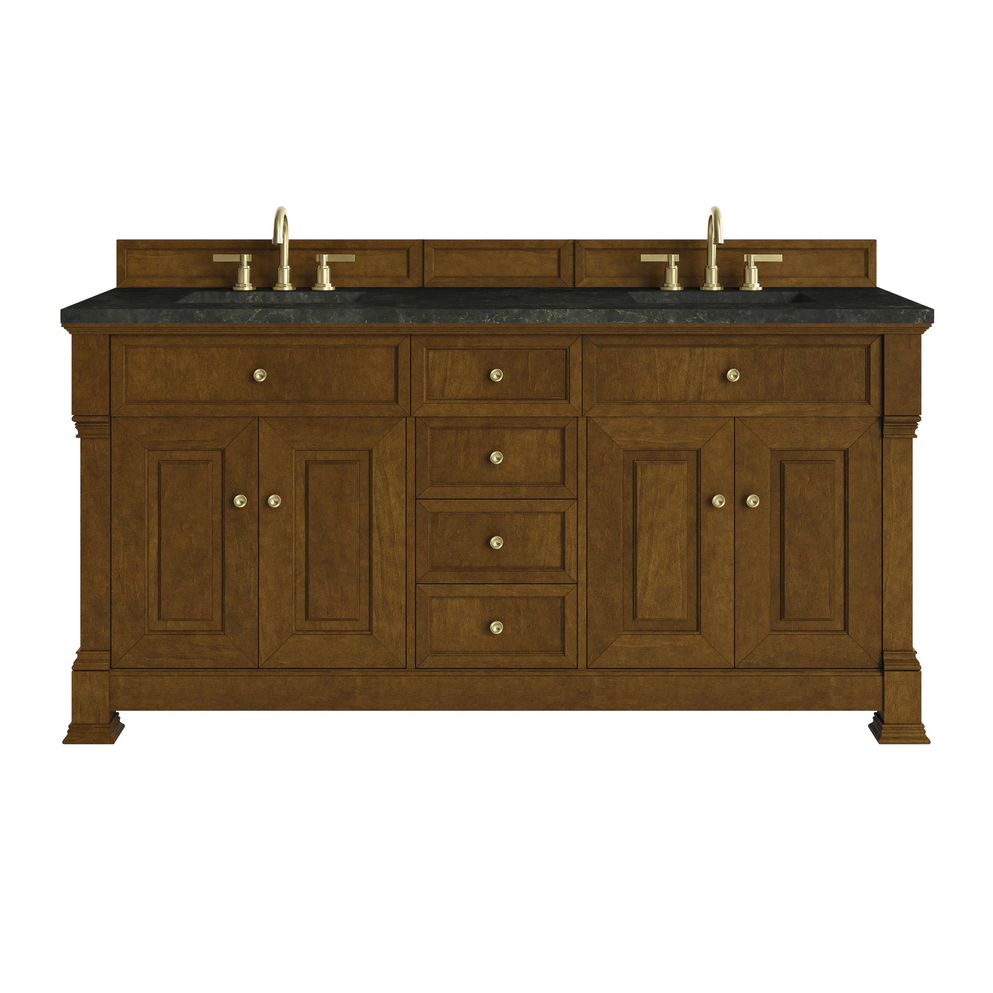 Renovate for Less Atlanta Brookfield 72" Double Vanity, Honey Oak, w/ 3 CM Phantome Eclos Top