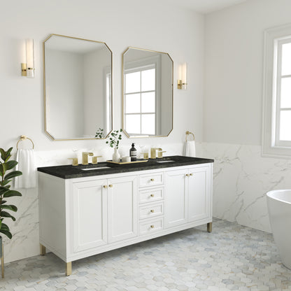 Renovate for Less Atlanta Chicago 72" Double Vanity, Glossy White, w/ 3 CM Phantome Eclos Top
