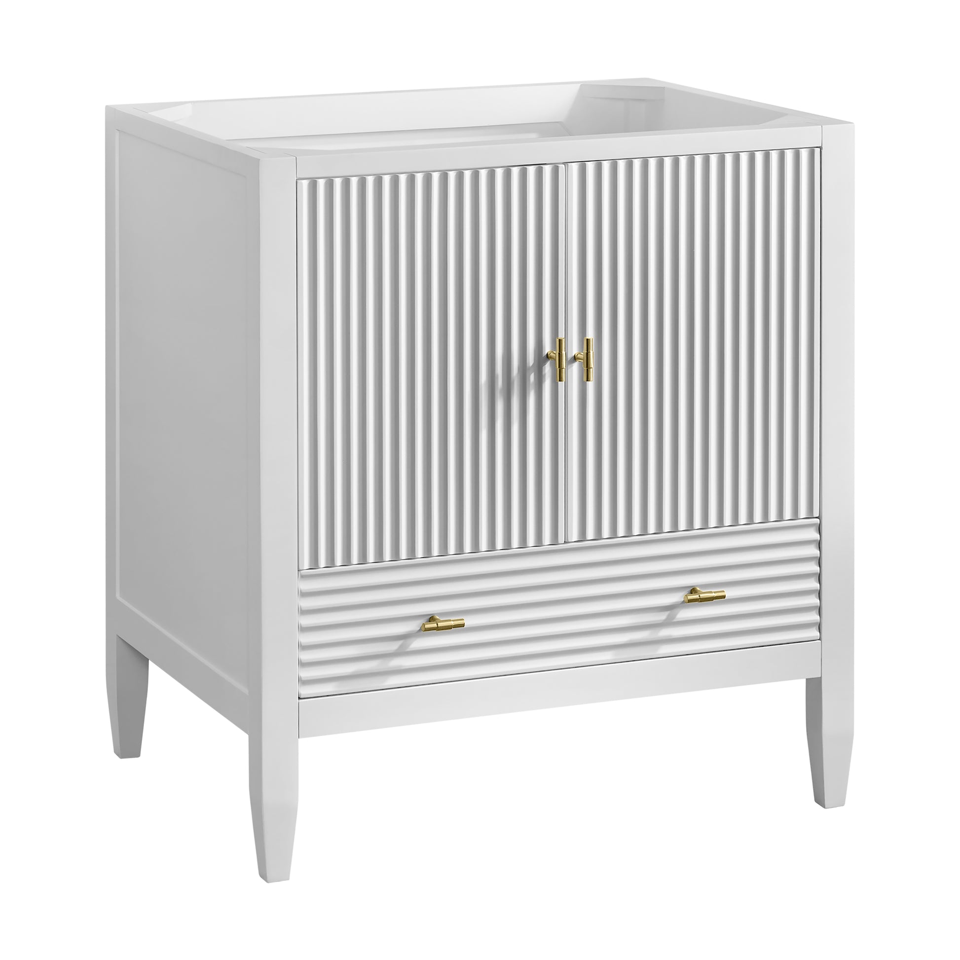 Renovate for Less Atlanta Myrrin 30" Single Vanity, Bright White w/ 3 CM Lime Delight Silestone Top