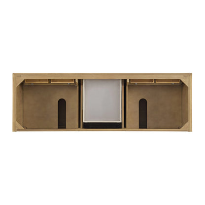 Lorelai 72" Double Vanity, Light Natural Oak w/ 3 CM Ethereal Noctis Silestone Top w/FreePower Wireless Charger