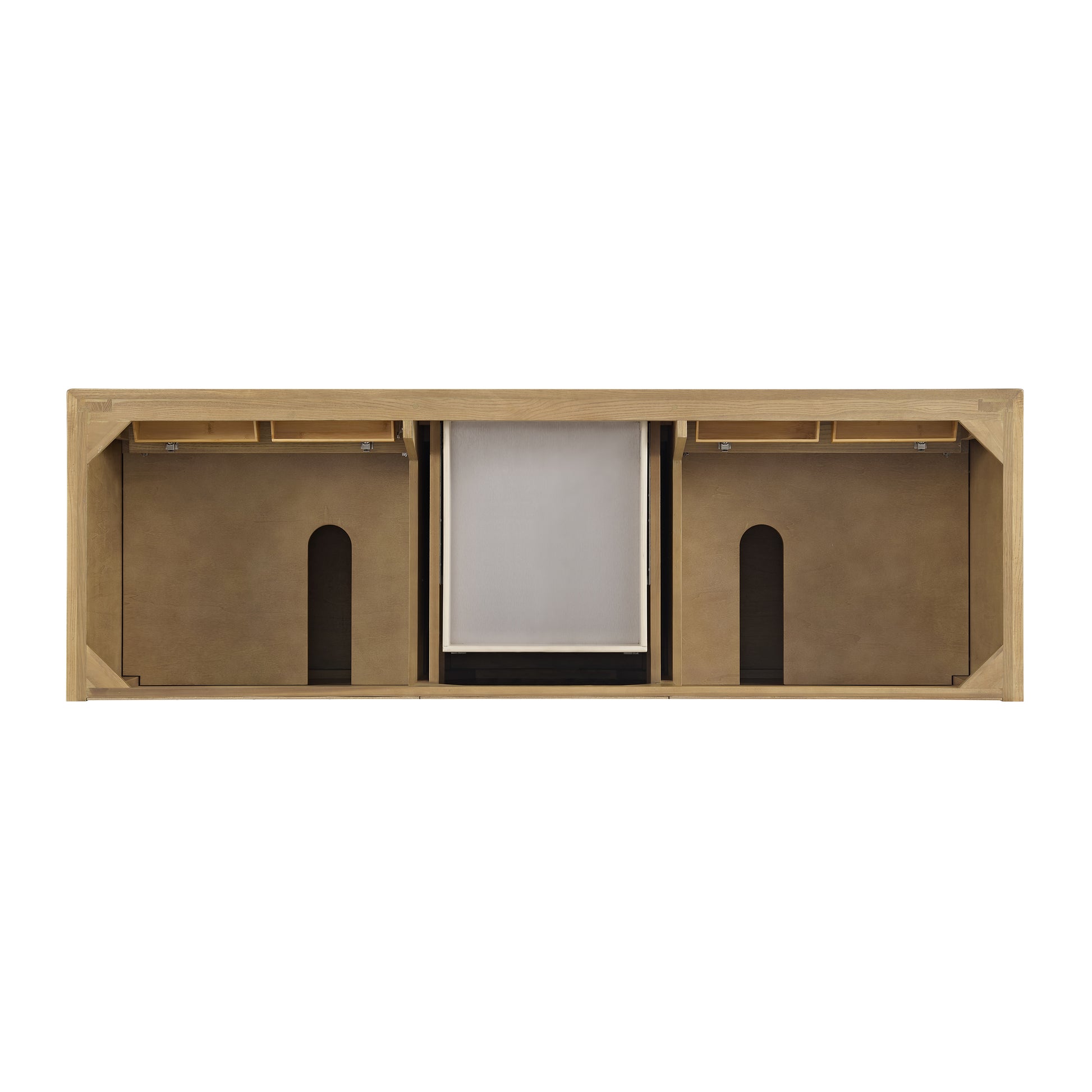 Renovate for Less Atlanta Lorelai 72" Double Vanity, Light Natural Oak w/ 3 CM Victorian Silver Silestone Top w/FreePower Wireless Charger