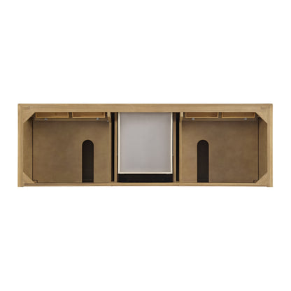 Renovate for Less Atlanta Lorelai 72" Double Vanity, Light Natural Oak w/ 3 CM Eternal Jasmine Pearl Silestone Top w/FreePower Wireless Charger