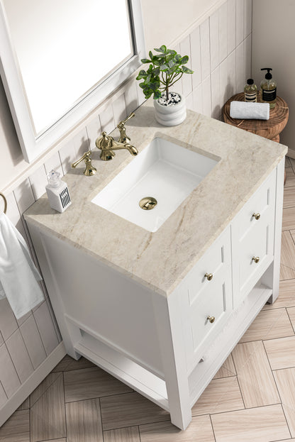 Renovate for Less Atlanta Breckenridge 30" Single Vanity, Bright White, w/ 3 CM Tajnar Eclos Top