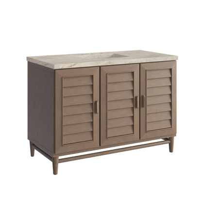 Portland 48" Single Vanity, Whitewashed Walnut, w/ 3 CM Tajnar Eclos Top