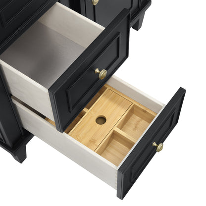 Renovate for Less Atlanta Lorelai 36" Single Vanity, Black Onyx, w/ 3 CM Siberian Silestone Top