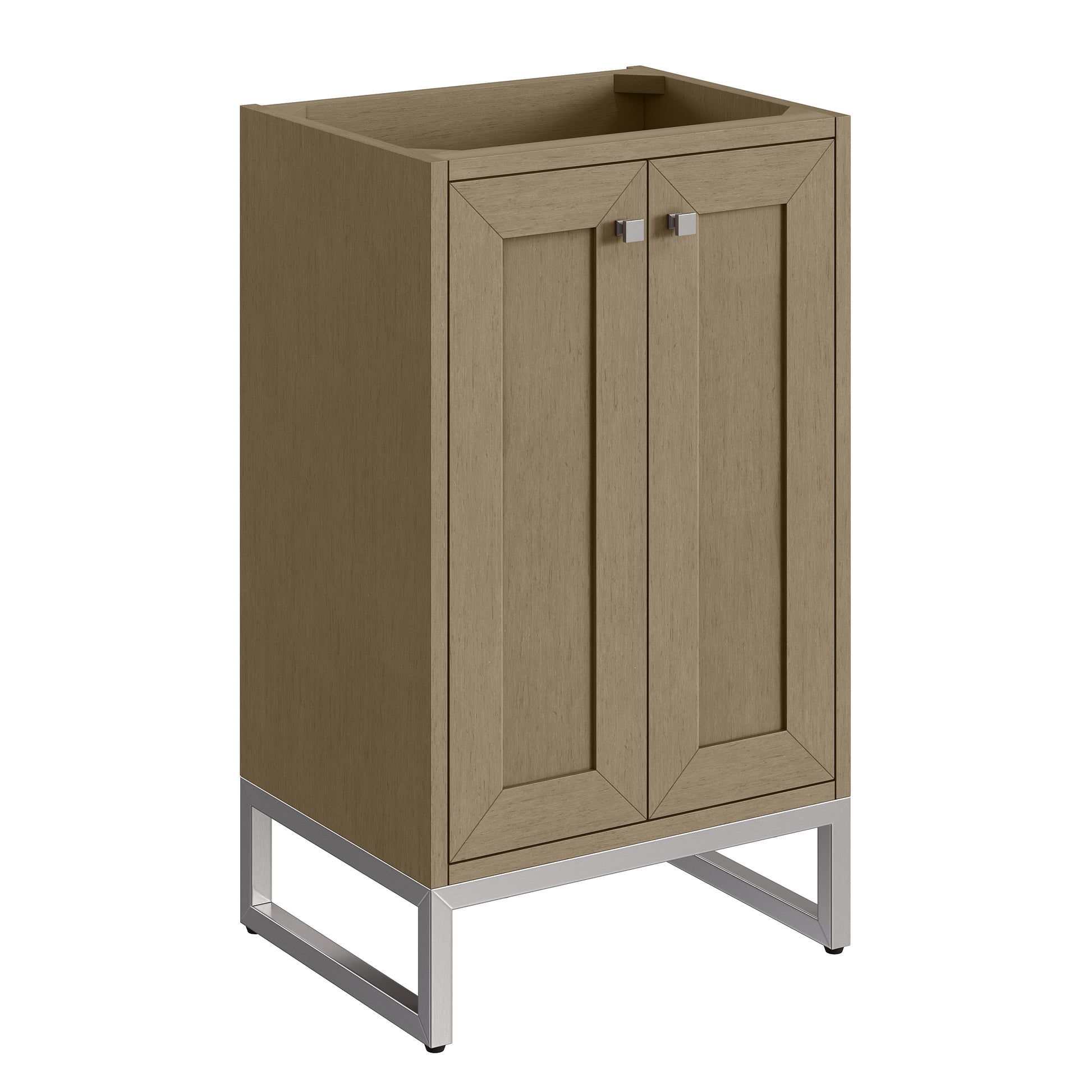Renovate for Less Atlanta Chianti 20" Single Cabinet, Walnut Whisper, Brushed Nickel