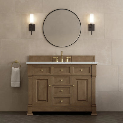 Brookfield 48" Single Vanity, Pecan w/ 3 CM Ethereal Noctis Silestone Top