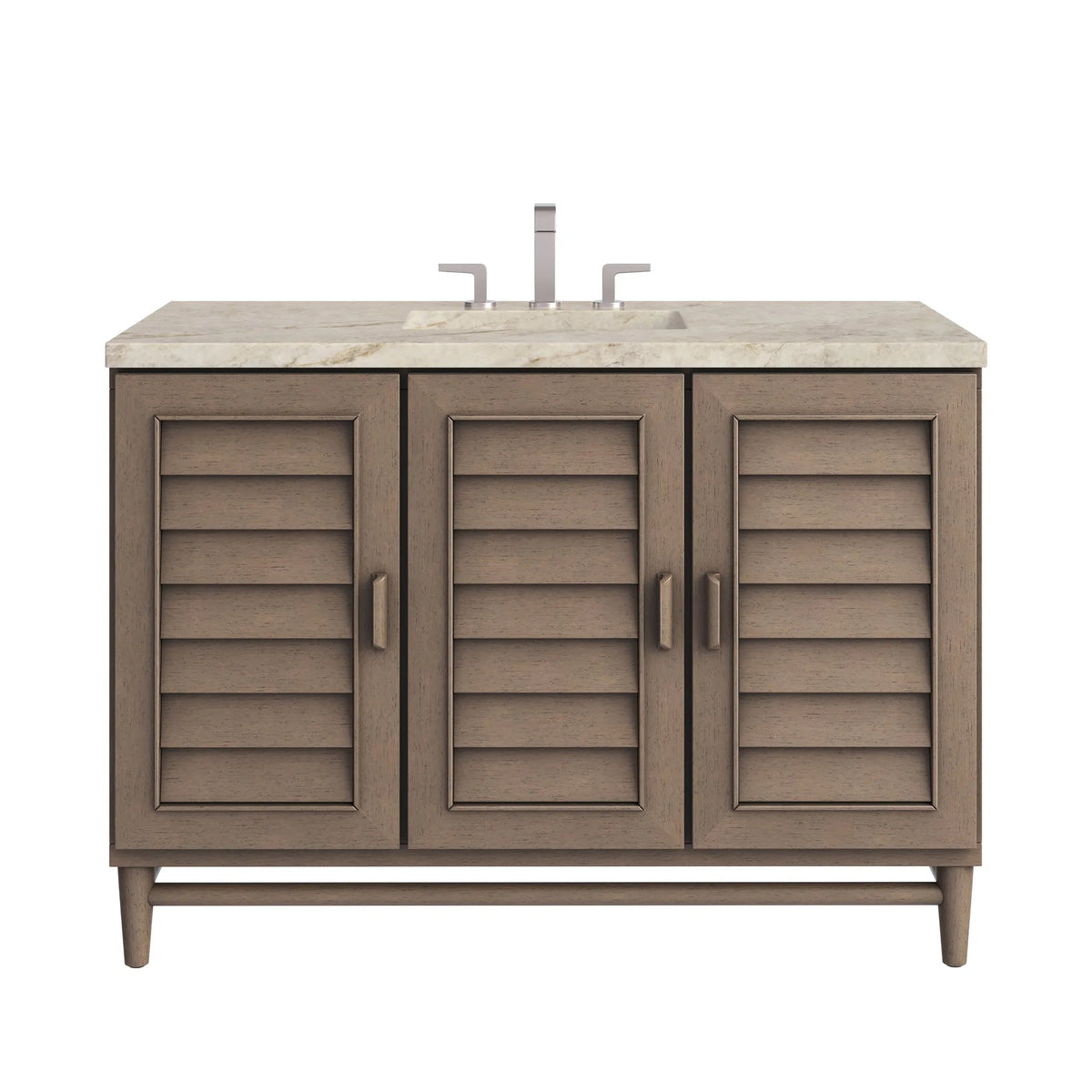 Portland 48" Single Vanity, Whitewashed Walnut, w/ 3 CM Tajnar Eclos Top