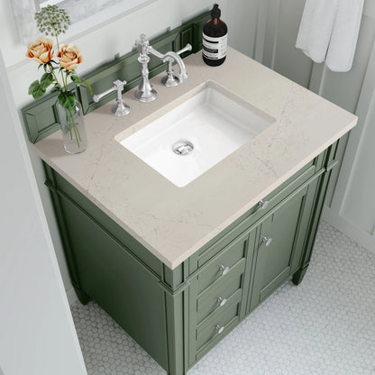 Brittany 30" Single Vanity, Black Onyx, w/ 3 CM Siberian Silestone Top