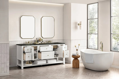 Breckenridge 72" Double Vanity, Bright White, w/ 3 CM Phantome Eclos Top