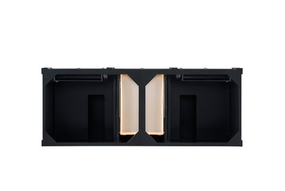 Renovate for Less Atlanta Brittany 60" Double Vanity, Black Onyx, w/ 3 CM Siberian Silestone Top