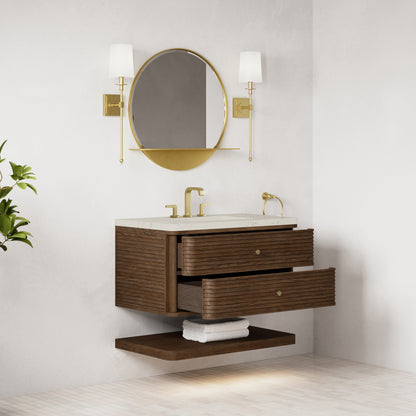 Renovate for Less Atlanta Allamari 36" Single Vanity, Sable w/ 3 CM Siberian Silestone Top