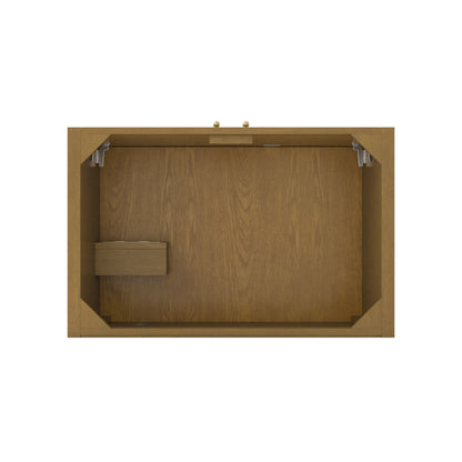 Renovate for Less Atlanta Hudson 36" Single Vanity, Honey Oak w/ 3 CM Charcoal Soapstone Silestone Top