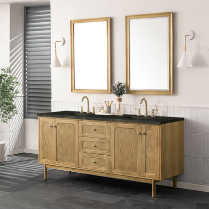 Renovate for Less Atlanta Laurent 72" Double Vanity, Light Natural Oak, w/ 3 CM Phantome Eclos Top