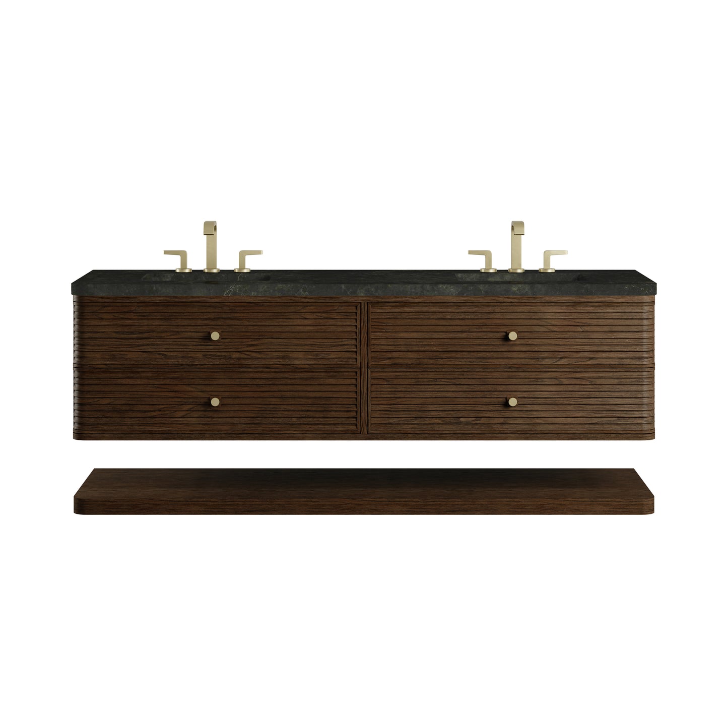 Renovate for Less Atlanta Allamari 72" Double Vanity, Sable w/ 3 CM Phantome Eclos Top