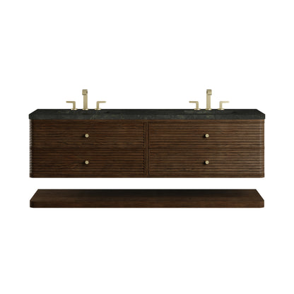 Renovate for Less Atlanta Allamari 72" Double Vanity, Sable w/ 3 CM Phantome Eclos Top