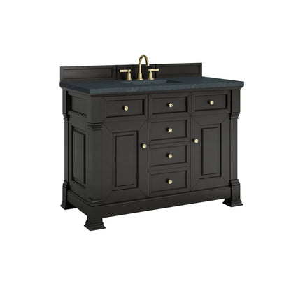Brookfield 48" Single Vanity, Black Onyx w/3 CM Charcoal Soapstone Silestone Top