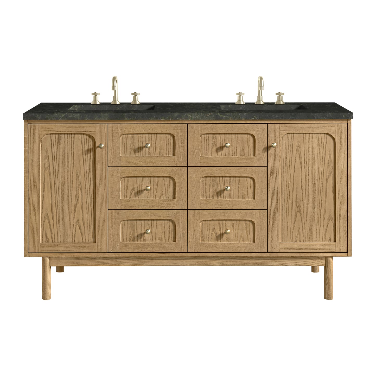 Renovate for Less Atlanta Laurent 60" Double Vanity, Light Natural Oak, w/ 3 CM Phantome Eclos Top