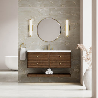 Renovate for Less Atlanta Allamari 48" Single Vanity, Sable w/ 3 CM White Zeus Silestone Top