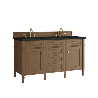 Renovate for Less Atlanta Brittany 60" Double Vanity, Pecan w/ 3 CM Phantome Eclos Top
