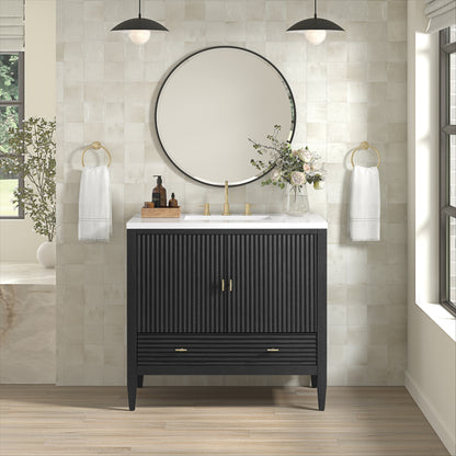 Renovate for Less Atlanta Myrrin 36" Vanity, Carbon Oak