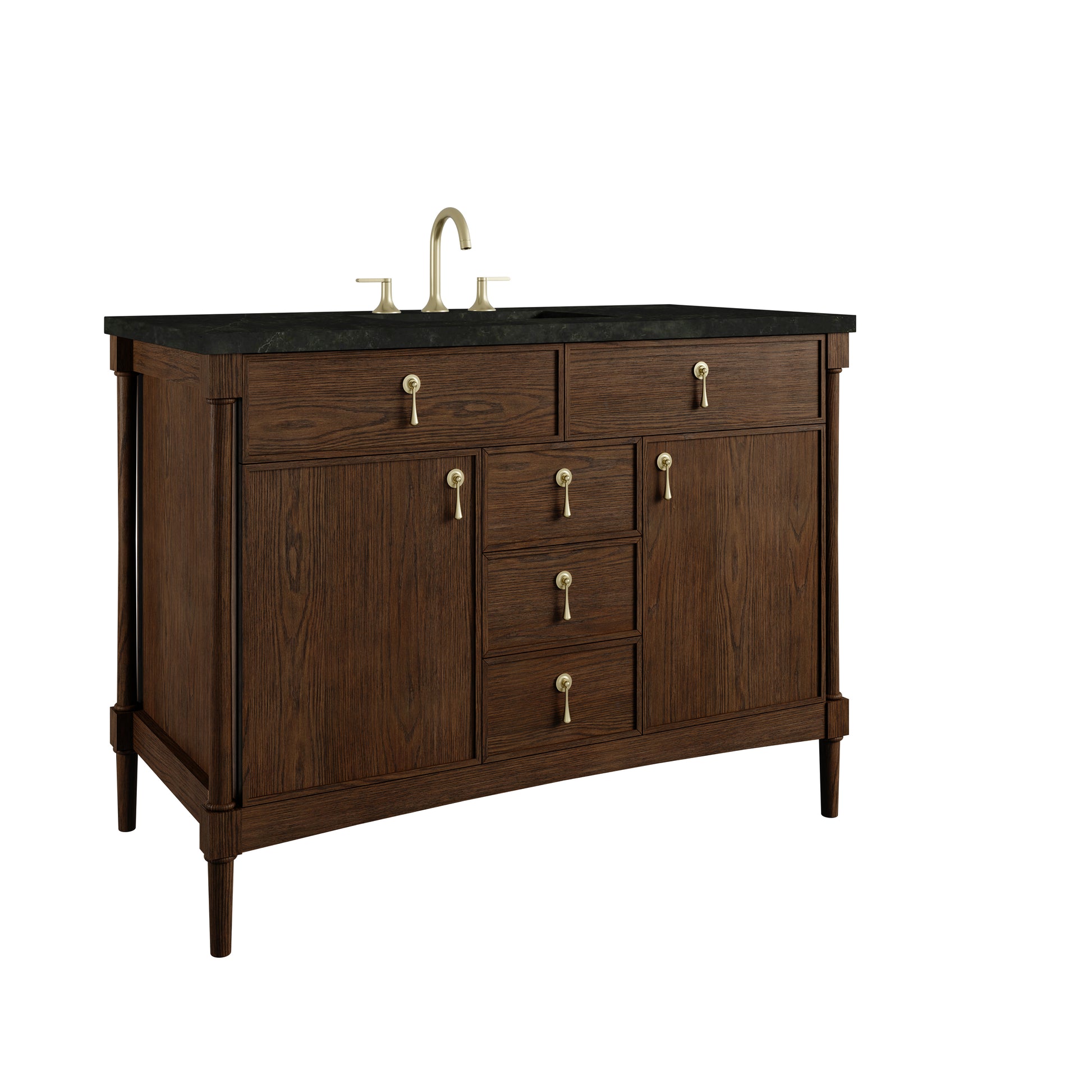 Renovate for Less Atlanta Kinnsden 48" Single Vanity, Sable Oak w/ 3 CM Phantome Eclos Top