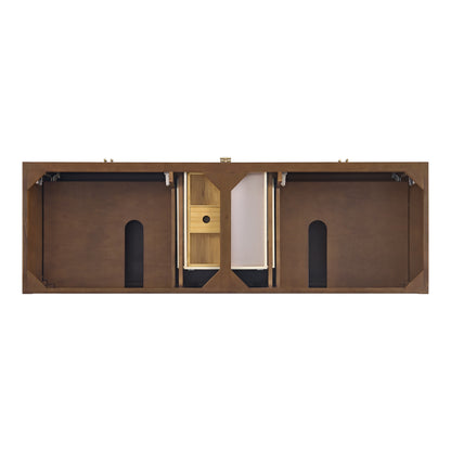 Renovate for Less Atlanta Myrrin 72" Double Vanity, Mid Century Walnut w/ 3 CM White Zeus Silestone Top