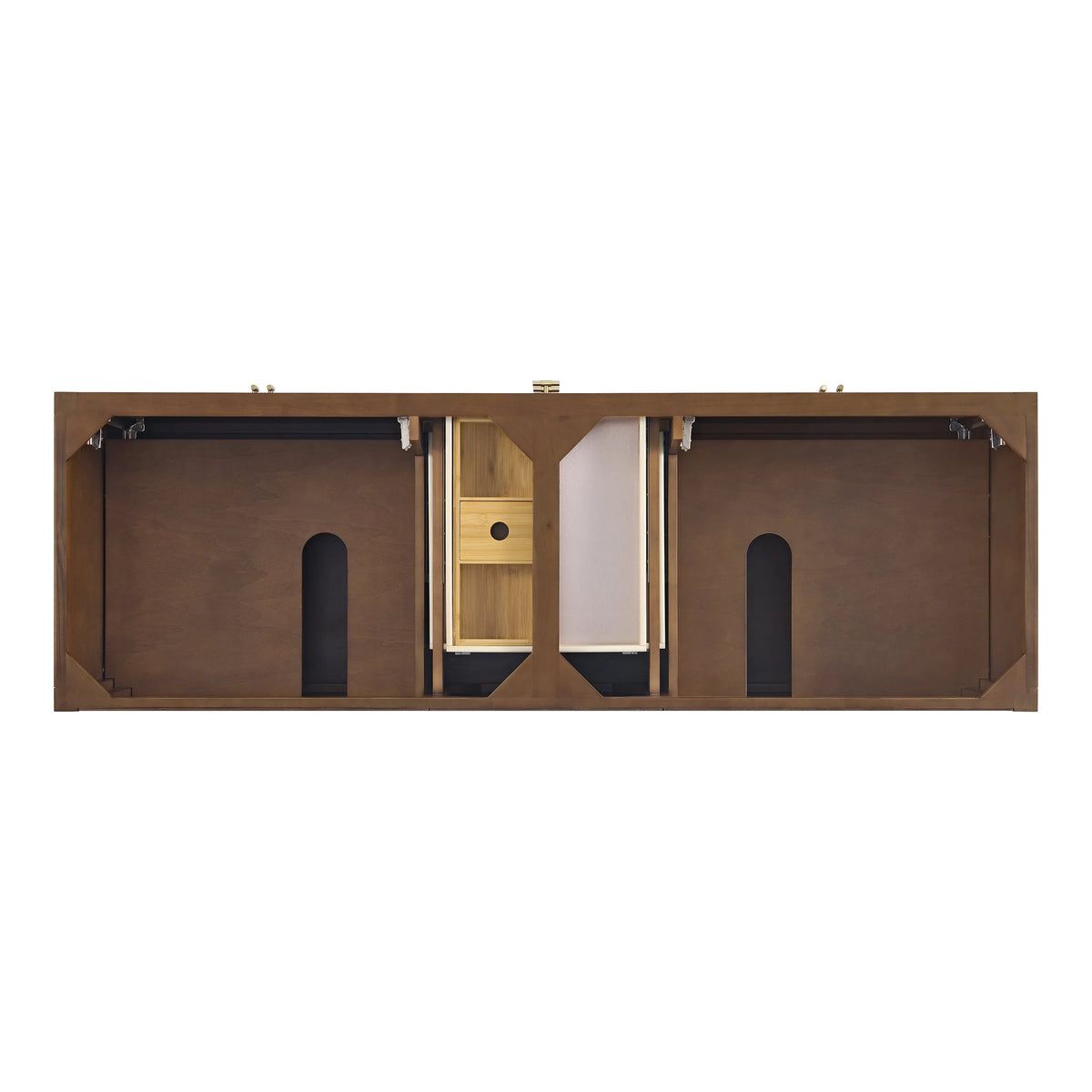 Myrrin 72" Double Vanity, Mid Century Walnut w/ 3 CM White Zeus Silestone Top