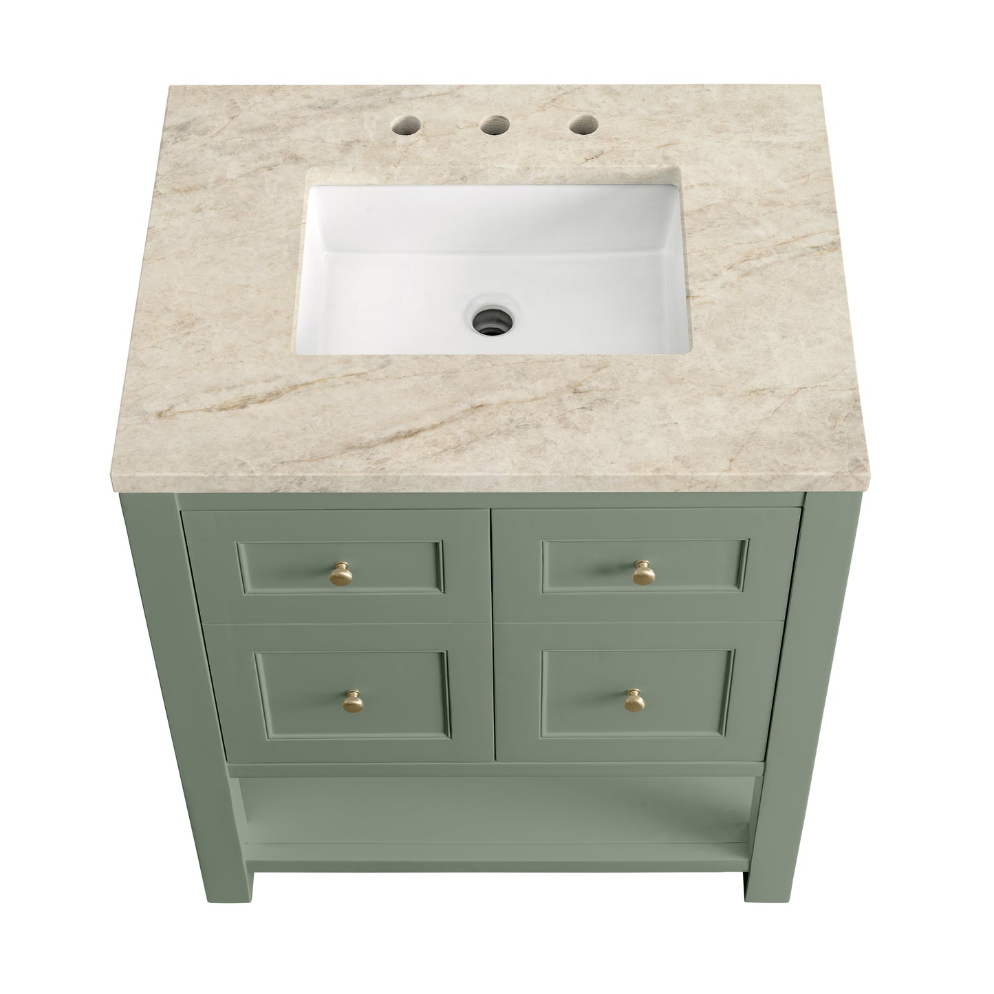 Renovate for Less Atlanta Breckenridge 30" Single Vanity, Smokey Celadon, w/ 3 CM Tajnar Eclos Top
