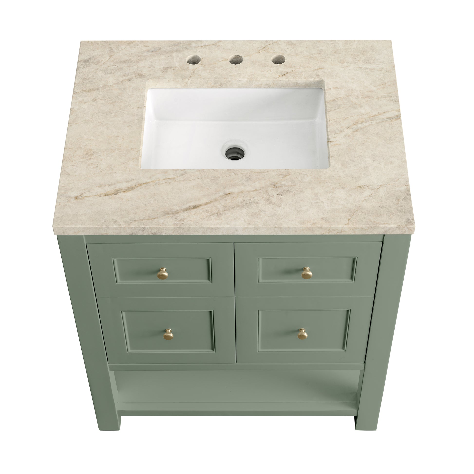 Renovate for Less Atlanta Breckenridge 30" Single Vanity, Smokey Celadon, w/ 3 CM Tajnar Eclos Top