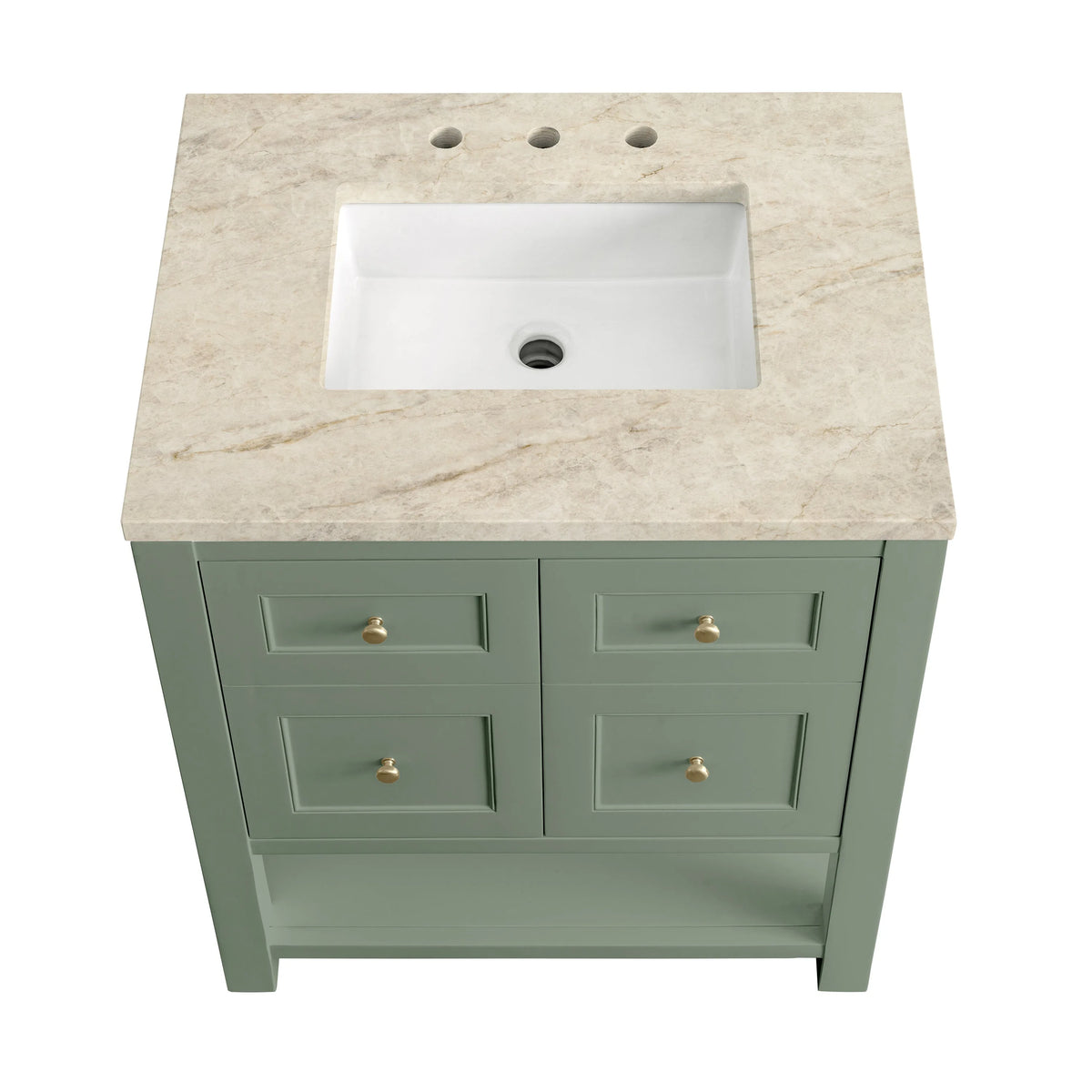 Breckenridge 30" Single Vanity, Smokey Celadon, w/ 3 CM Tajnar Eclos Top