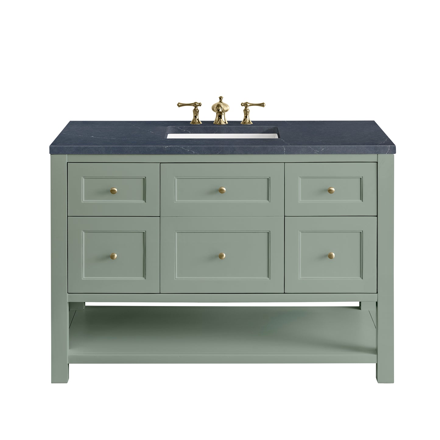 Renovate for Less Atlanta Breckenridge 48" Single Vanity, Smokey Celadon w/ 3 CM Charcoal Soapstone Top