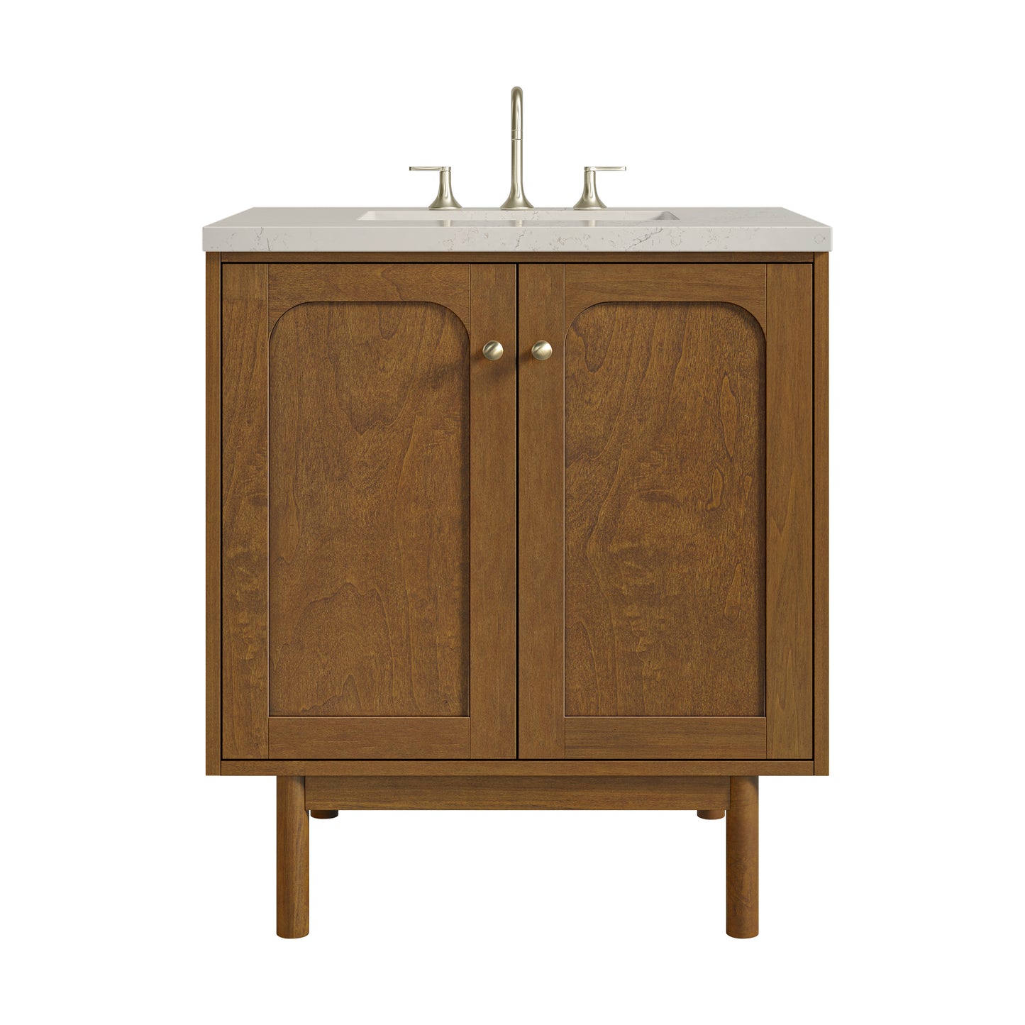 Renovate for Less Atlanta Laurent 30" Single Vanity, Honey Oak w/ 3 CM Siberian Silestone Top