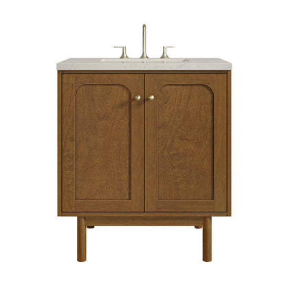 Laurent 30" Single Vanity, Honey Oak w/ 3 CM Siberian Silestone Top