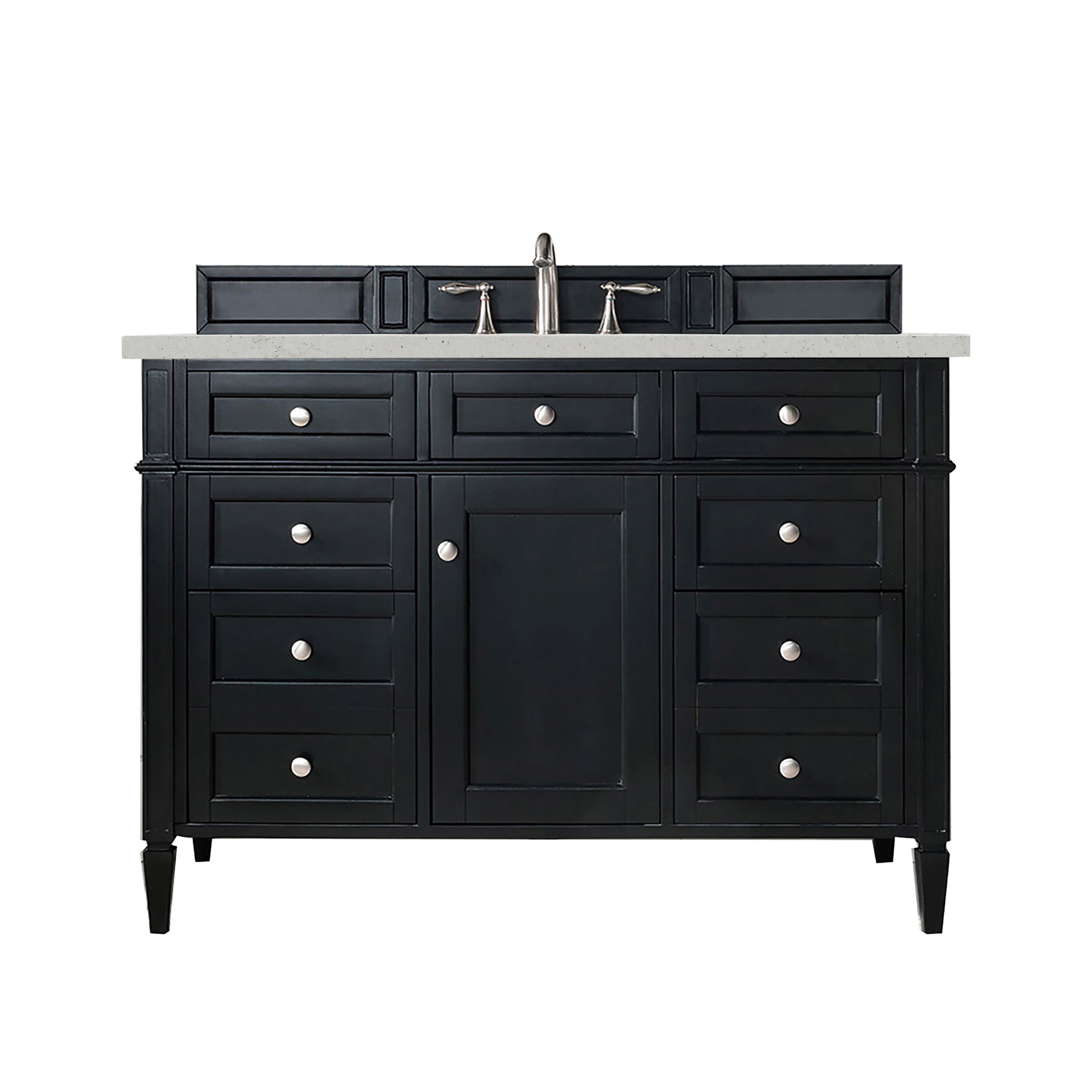 Renovate for Less Atlanta Brittany 48" Single Vanity, Black Onyx w/ 3 CM Lime Delight Silestone Top