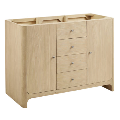 Renovate for Less Atlanta Gracyn 48" Single Vanity, Coastal Driftwood, w/ 3 CM White Zeus Quartz Top