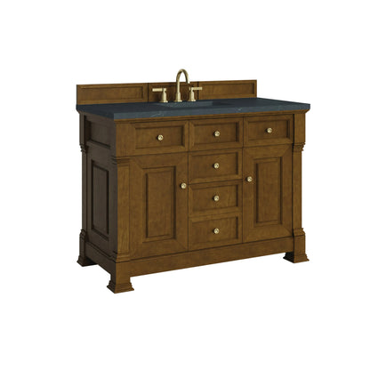 Brookfield 48" Single Vanity, Honey Oak w/ 3 CM Charcoal Soapstone Silestone Top